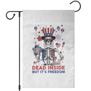 Funny Skeleton Dead Inside But Its Freedom Garden Flag Patriotic Gift TS12 White Print Your Wear