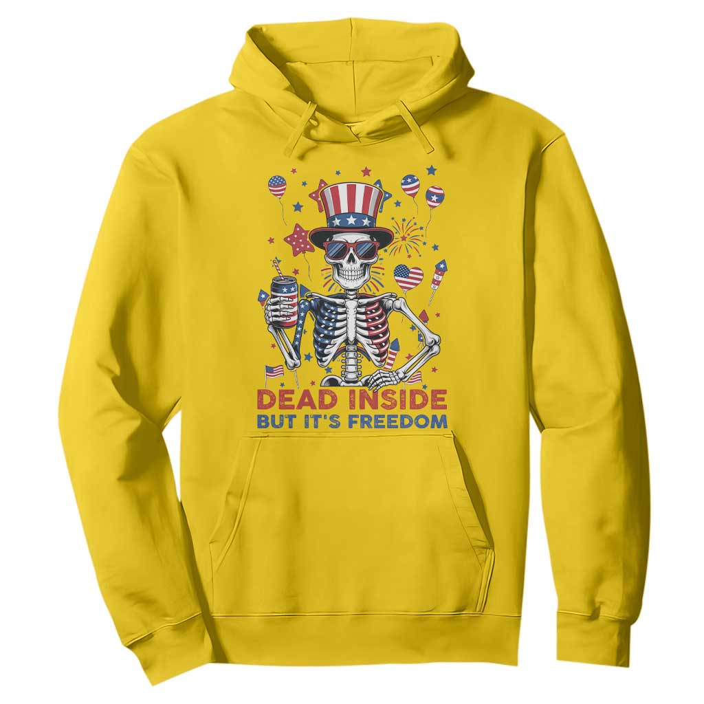 Funny Skeleton Dead Inside But Its Freedom Hoodie Patriotic Gift TS12 Daisy Print Your Wear