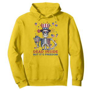 Funny Skeleton Dead Inside But Its Freedom Hoodie Patriotic Gift TS12 Daisy Print Your Wear