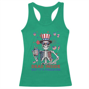 Funny Skeleton Dead Inside But Its Freedom Racerback Tank Top Patriotic Gift TS12 Irish Green Print Your Wear