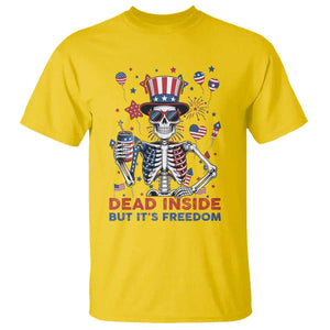 Funny Skeleton Dead Inside But Its Freedom T Shirt Patriotic Gift TS12 Daisy Print Your Wear