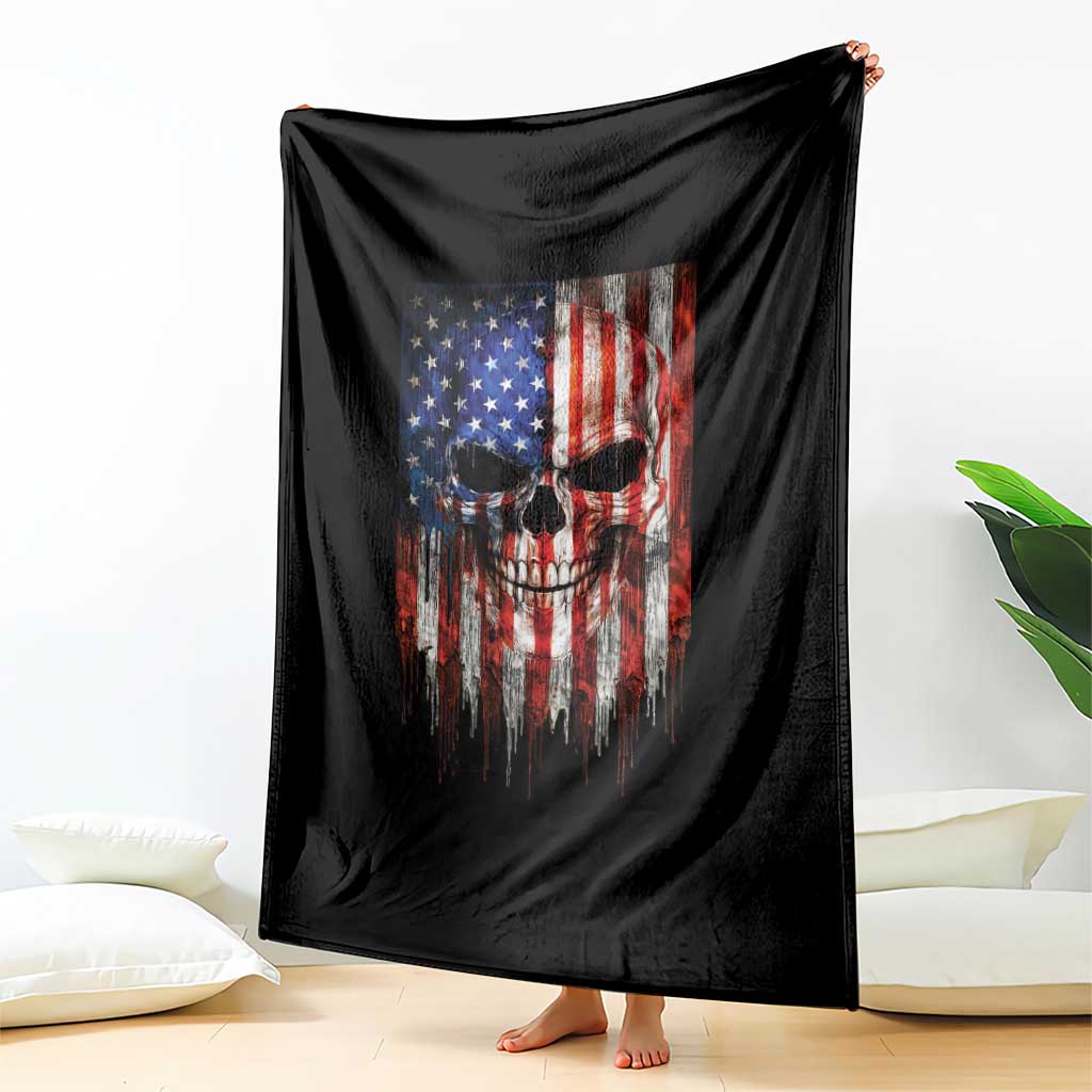 Patriotic Skull American Flag USA Pride Throw Blanket TS12 Print Your Wear