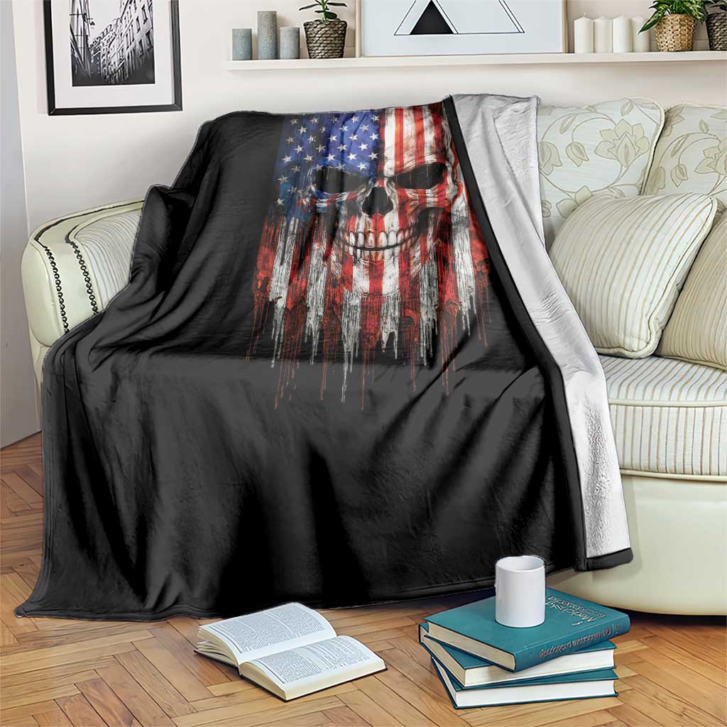 Patriotic Skull American Flag USA Pride Throw Blanket TS12 Print Your Wear