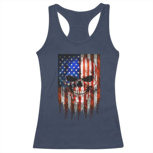 Patriotic Skull American Flag USA Pride Racerback Tank Top TS12 Navy Print Your Wear