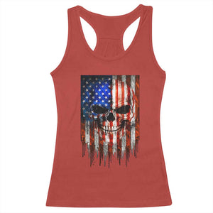 Patriotic Skull American Flag USA Pride Racerback Tank Top TS12 Red Print Your Wear
