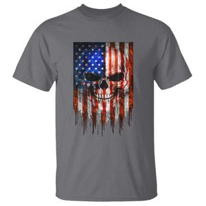 Patriotic Skull American Flag USA Pride T Shirt TS12 Charcoal Print Your Wear