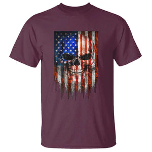 Patriotic Skull American Flag USA Pride T Shirt TS12 Maroon Print Your Wear