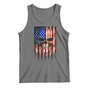 Patriotic Skull American Flag USA Pride Tank Top TS12 Black Heather Print Your Wear