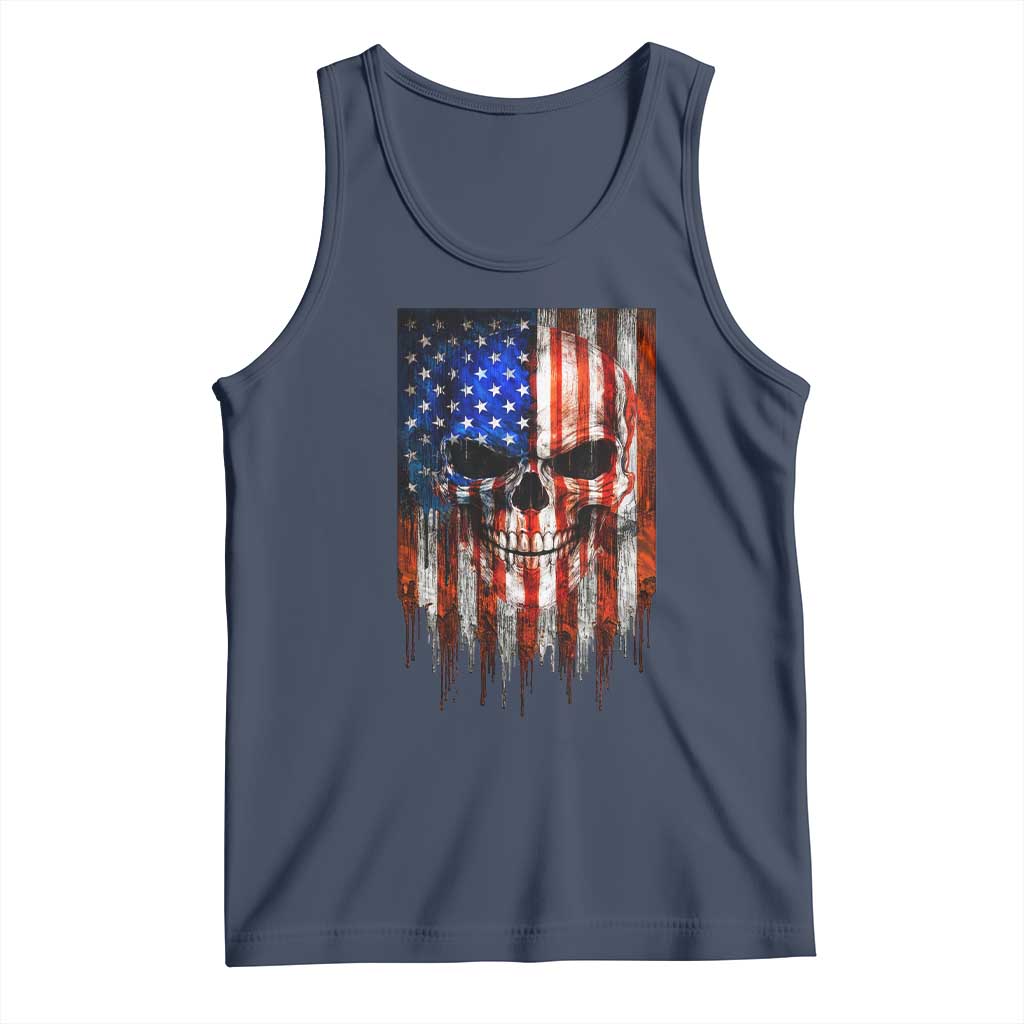 Patriotic Skull American Flag USA Pride Tank Top TS12 Navy Print Your Wear