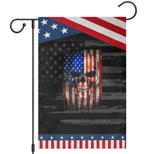 Patriotic Skull American Flag USA Pride Garden Flag TS12 Distressed Black Blue Print Your Wear