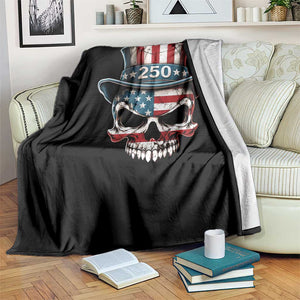 American Flag Skull Patriotic Pride Throw Blanket USA 250 Anniversary TS12 Print Your Wear