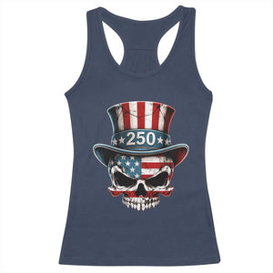 American Flag Skull Patriotic Pride Racerback Tank Top USA 250 Anniversary TS12 Navy Print Your Wear