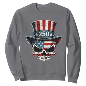 American Flag Skull Patriotic Pride Sweatshirt USA 250 Anniversary TS12 Charcoal Print Your Wear