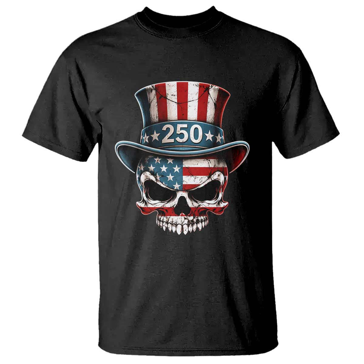 American Flag Skull Patriotic Pride T Shirt USA 250 Anniversary TS12 Black Print Your Wear