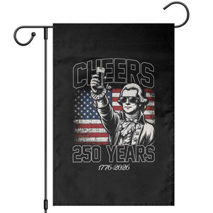 Patriotic Thomas Jefferson Garden Flag Cheers To 250 Years TS12 Black Print Your Wear