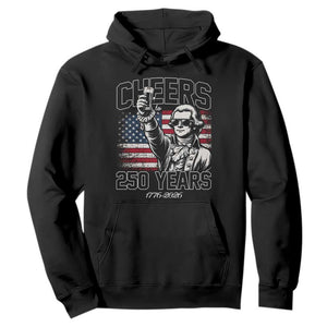 Patriotic Thomas Jefferson Hoodie Cheers To 250 Years TS12 Black Print Your Wear
