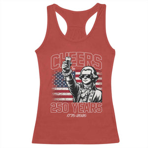 Patriotic Thomas Jefferson Racerback Tank Top Cheers To 250 Years TS12 Red Print Your Wear