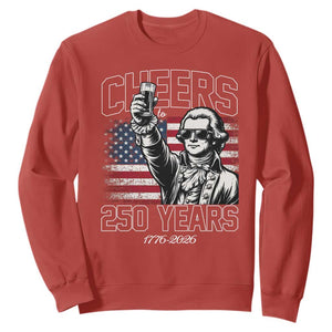 Patriotic Thomas Jefferson Sweatshirt Cheers To 250 Years TS12 Red Print Your Wear