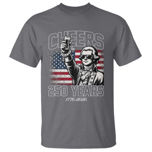 Patriotic Thomas Jefferson T Shirt Cheers To 250 Years TS12 Charcoal Print Your Wear