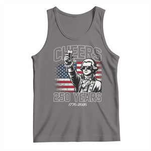 Patriotic Thomas Jefferson Tank Top Cheers To 250 Years TS12 Deep Heather Print Your Wear