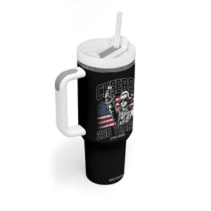 Patriotic Thomas Jefferson Tumbler With Handle Cheers To 250 Years TS12 Print Your Wear