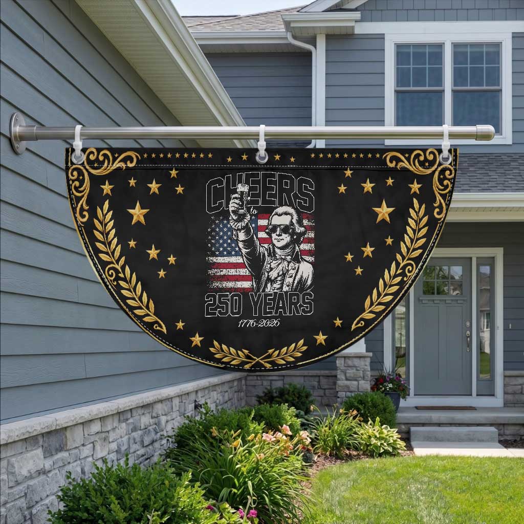 Thomas Jefferson Patriotic Fan Flag Cheers To 250 Years TS12 2pcs pack Vintage Black Print Your Wear