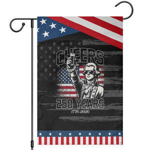 Patriotic Thomas Jefferson Garden Flag Cheers To 250 Years TS12 Distressed Black Blue Print Your Wear