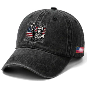 Patriotic Thomas Jefferson Washed Cotton Baseball Cap Cheers To 250 Years TS12 Print Your Wear