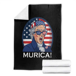 Funny Murica Thomas Jefferson Throw Blanket Founding Father Gift TS12 Black Print Your Wear