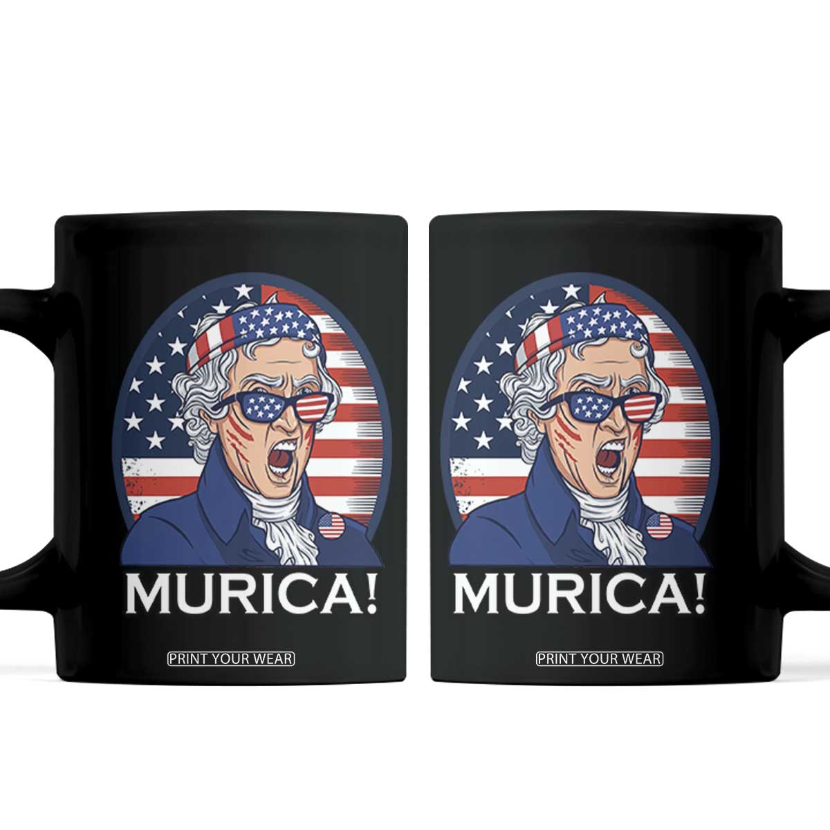 Funny Murica Thomas Jefferson Coffee Mug Founding Father Gift TS12 Black Print Your Wear