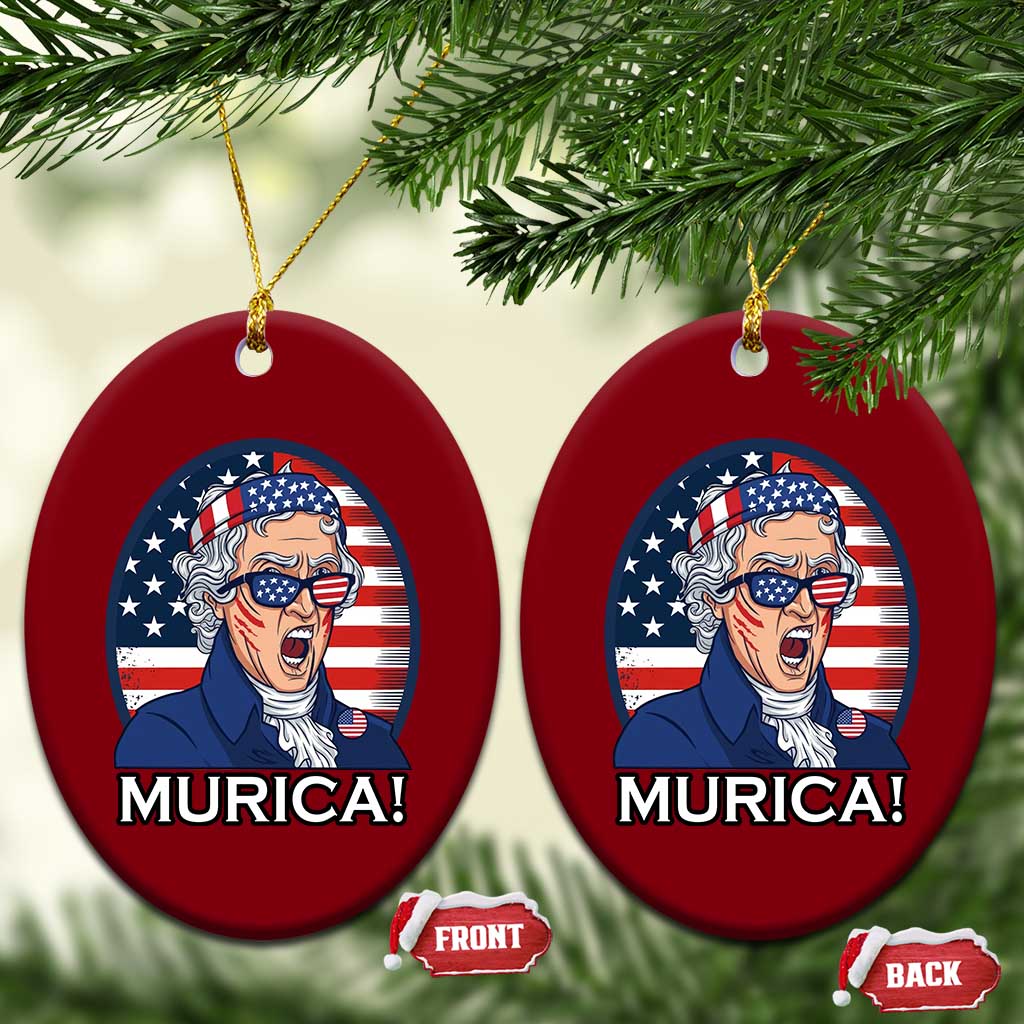 Funny Murica Thomas Jefferson Ceramic Ornament Founding Father Gift TS12 Print Your Wear