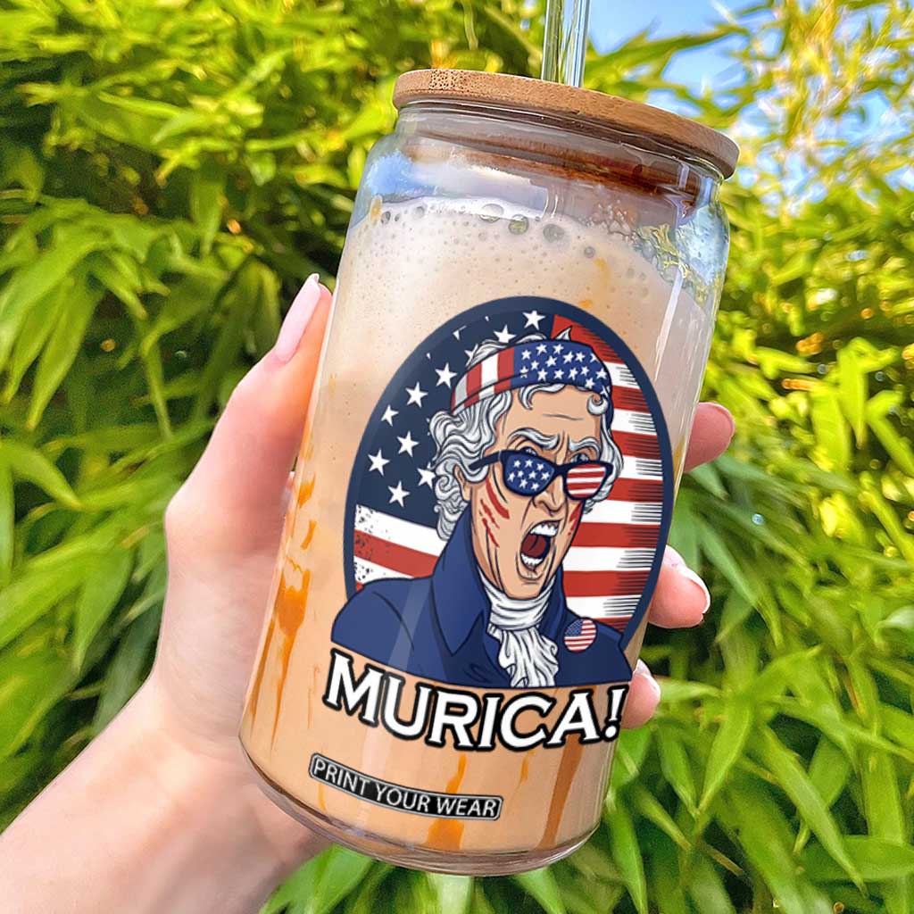 Funny Murica Thomas Jefferson Glass Can Founding Father Gift TS12 Black Print Your Wear