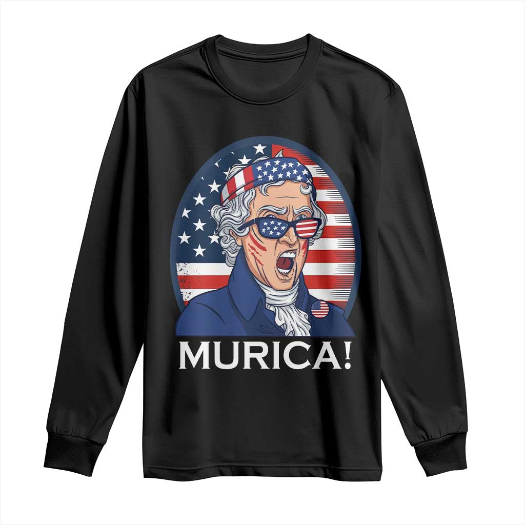 Funny Murica Thomas Jefferson Long Sleeve Shirt Founding Father Gift TS12 Black Print Your Wear