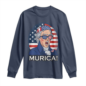 Funny Murica Thomas Jefferson Long Sleeve Shirt Founding Father Gift TS12 Navy Print Your Wear