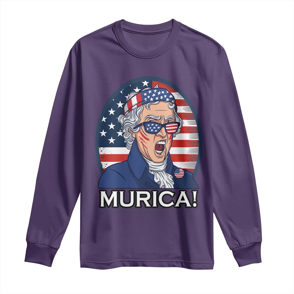 Funny Murica Thomas Jefferson Long Sleeve Shirt Founding Father Gift TS12 Purple Print Your Wear