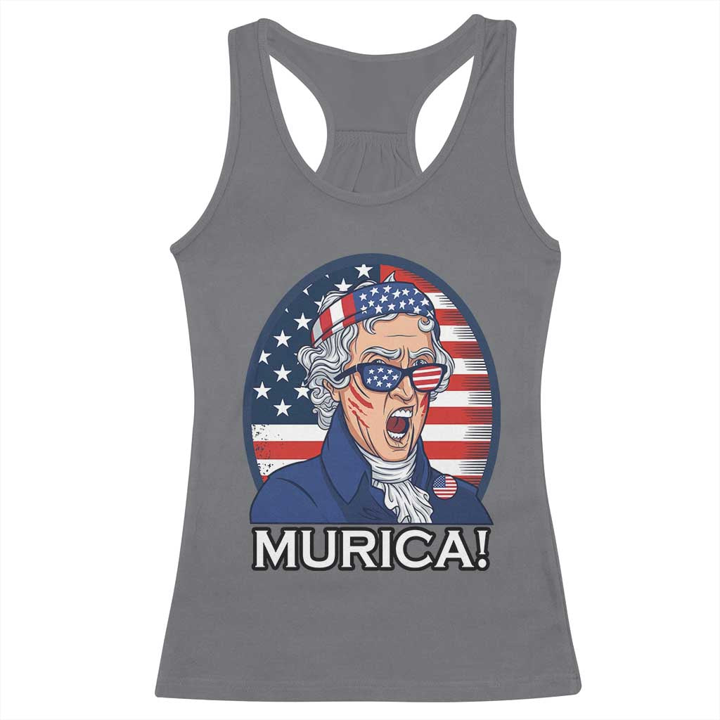Funny Murica Thomas Jefferson Racerback Tank Top Founding Father Gift TS12 Charcoal Print Your Wear