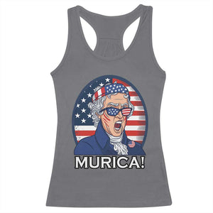 Funny Murica Thomas Jefferson Racerback Tank Top Founding Father Gift TS12 Charcoal Print Your Wear