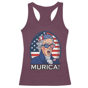 Funny Murica Thomas Jefferson Racerback Tank Top Founding Father Gift TS12 Maroon Print Your Wear