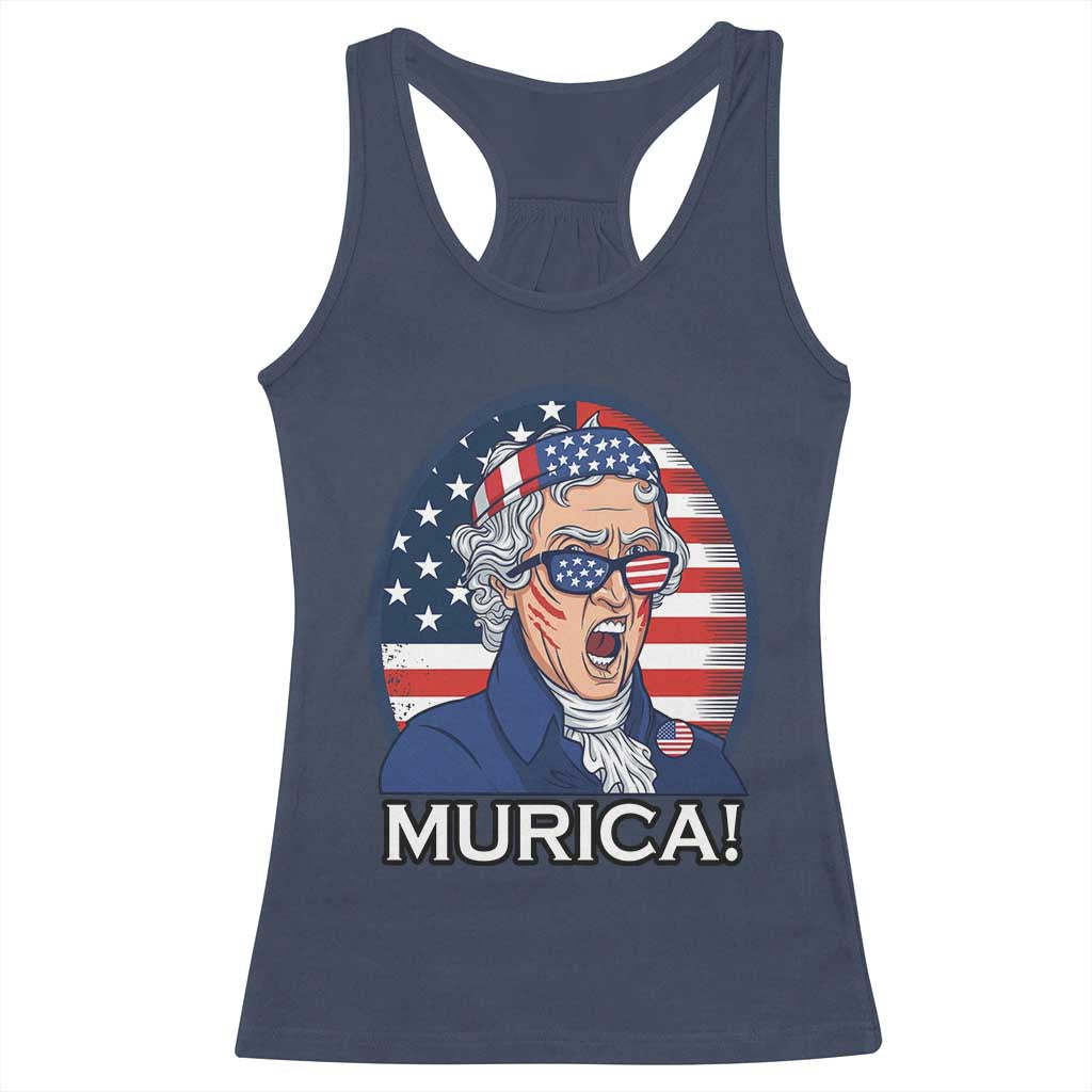 Funny Murica Thomas Jefferson Racerback Tank Top Founding Father Gift TS12 Navy Print Your Wear