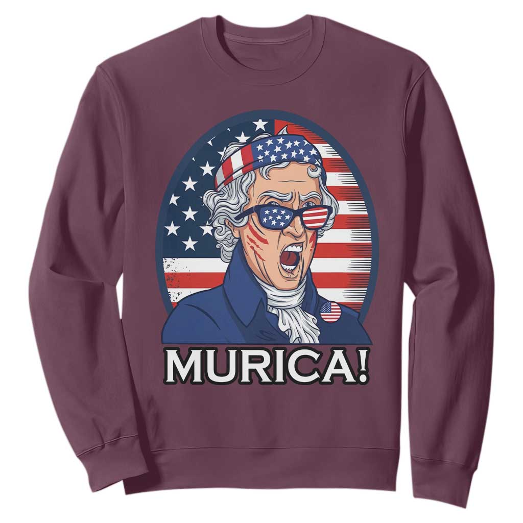 Funny Murica Thomas Jefferson Sweatshirt Founding Father Gift TS12 Maroon Print Your Wear