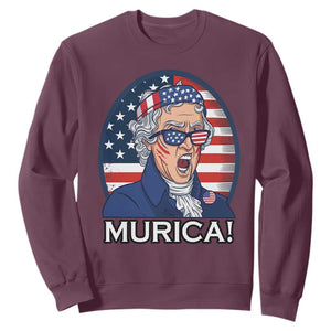 Funny Murica Thomas Jefferson Sweatshirt Founding Father Gift TS12 Maroon Print Your Wear
