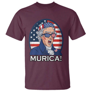 Funny Murica Thomas Jefferson T Shirt Founding Father Gift TS12 Maroon Print Your Wear