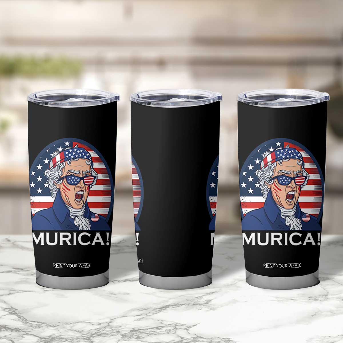 Funny Murica Thomas Jefferson Tumbler Cup Founding Father Gift TS12 Print Your Wear
