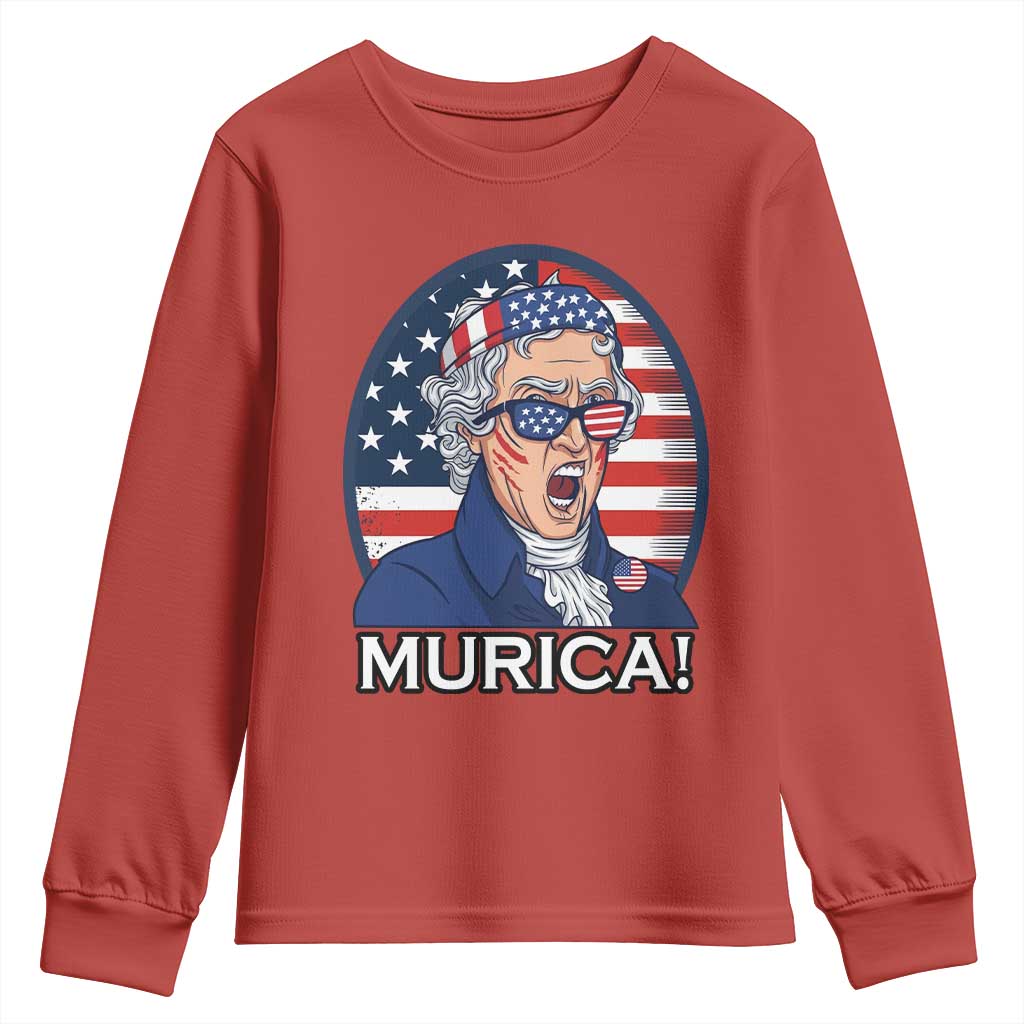 Funny Murica Thomas Jefferson Youth Sweatshirt Founding Father Gift TS12 Red Print Your Wear