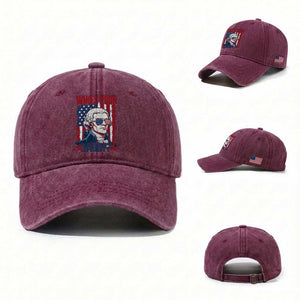 Funny Thomas Jefferson Washed Cotton Baseball Cap Who Is Your Daddy TS12 Washed Cap Universal Fit Burgundy Print Your Wear