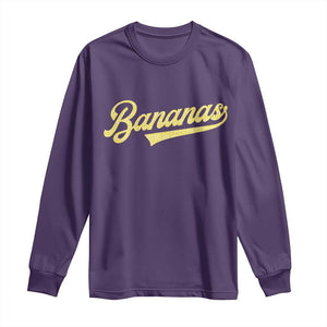 Funny Banana Pattern Typography Long Sleeve Shirt Retro Throwback Fruit Lover TS12 Purple Print Your Wear