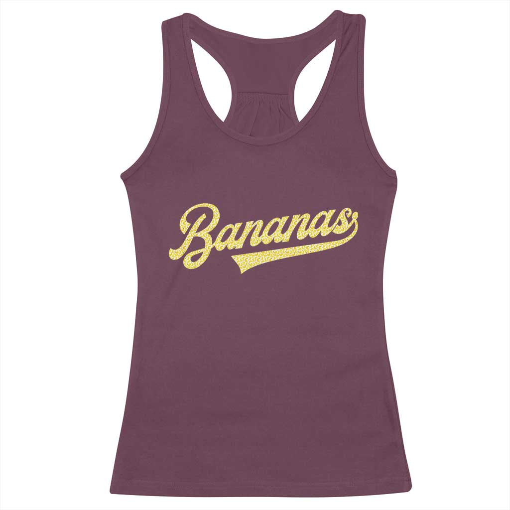 Funny Banana Pattern Typography Racerback Tank Top Retro Throwback Fruit Lover TS12 Maroon Print Your Wear