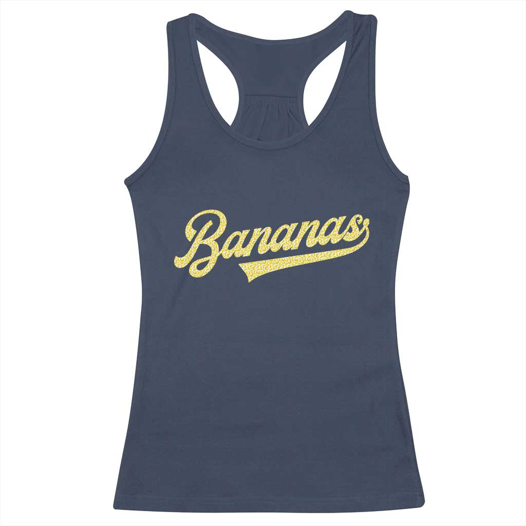 Funny Banana Pattern Typography Racerback Tank Top Retro Throwback Fruit Lover TS12 Navy Print Your Wear