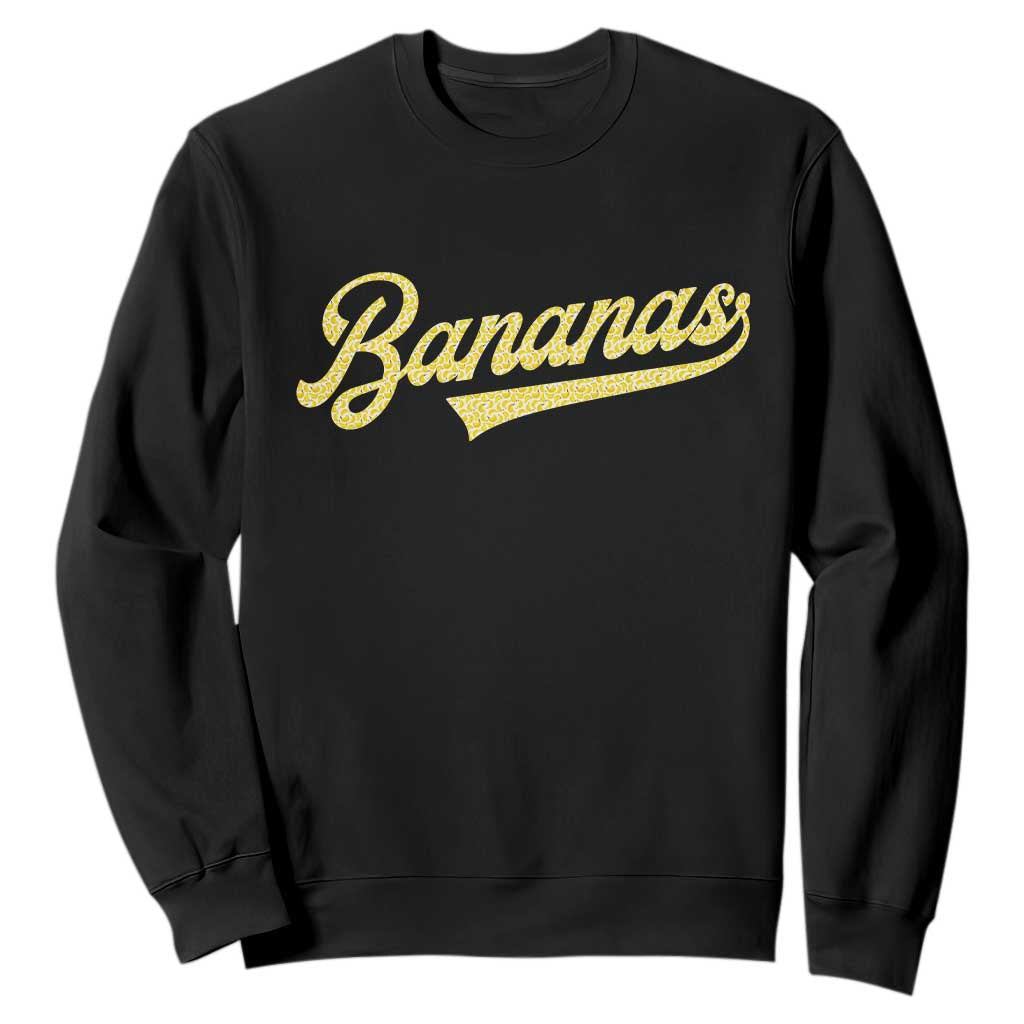 Funny Banana Pattern Typography Sweatshirt Retro Throwback Fruit Lover TS12 Black Print Your Wear