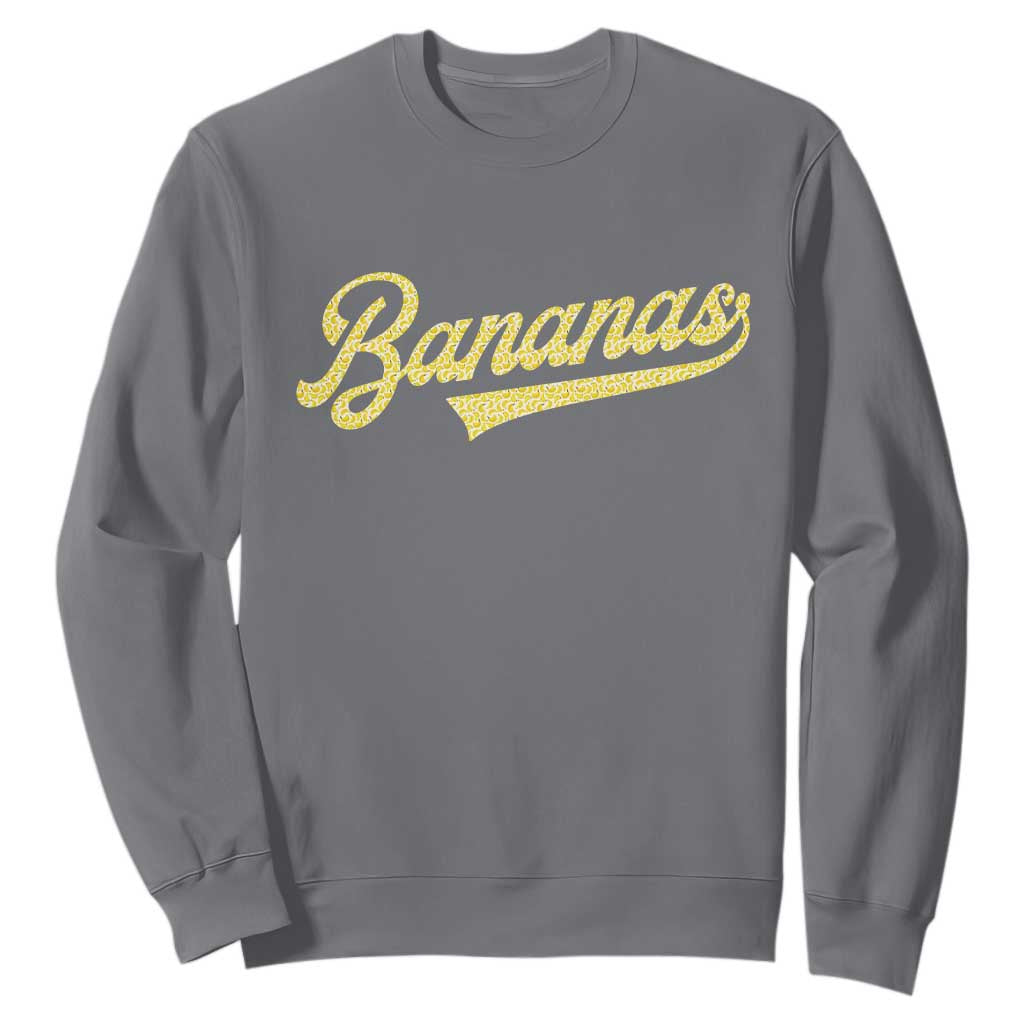 Funny Banana Pattern Typography Sweatshirt Retro Throwback Fruit Lover TS12 Charcoal Print Your Wear